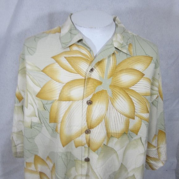Tommy Bahama Men Hawaiian camp shirt pit to pit 28 2XL aloha tropical vtg silk - Picture 4 of 10